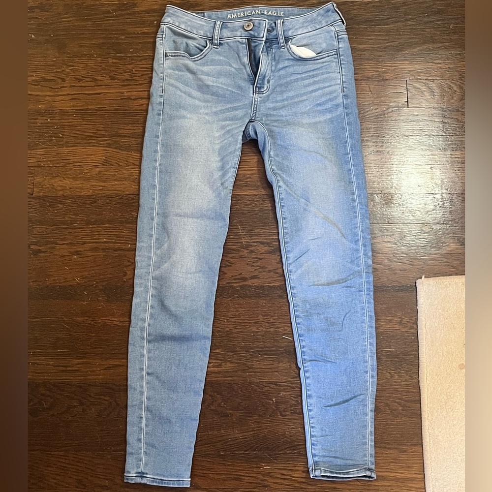 American Eagle Outfitters Blue Skinny Jeans with Stretch size 2 short